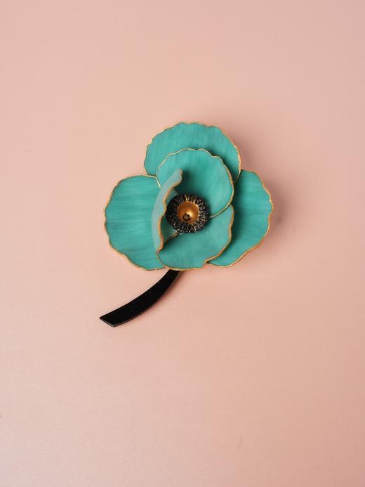 北京仓｜Cilea Bijoux-POESIE-虞美人 祖母绿色哑光  胸针［法国设计师］ 商品图1