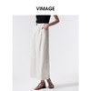 VIMAGE纬漫纪2026夏季新款简约条纹通勤百搭中长款休闲半身裙V2506211 商品缩略图2