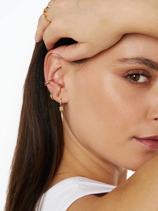 北京仓｜Leo Sedim-OPALIN-金色 锆石 单只 耳环［法国设计师］ 商品图1