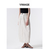 VIMAGE纬漫纪2026夏季新款简约条纹通勤百搭中长款休闲半身裙V2506211 商品缩略图3