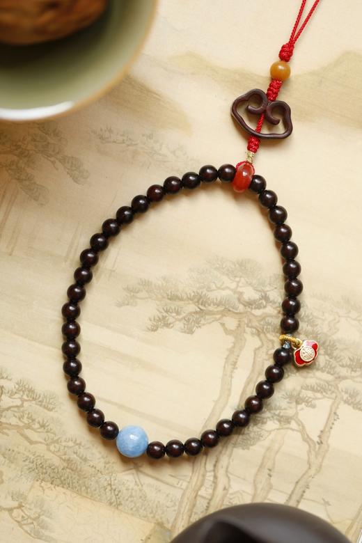 紫檀[倾福】6mm 39颗手机挂件钥匙扣 商品图4