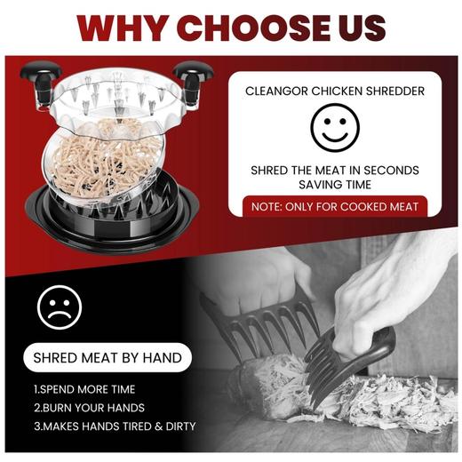 美国 IKIOO 鸡肉撕碎器 鸡胸肉沙拉分丝 厨房工具（清洁刷*1） 商品图6