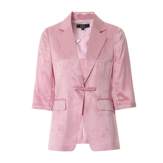 EITIE爱特爱气质五分袖修身显瘦暗纹翻领西装外套春新款8103815 商品图5