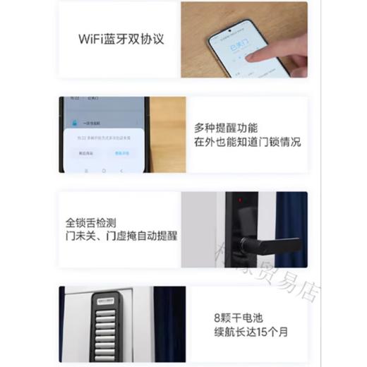小米（MI）智能门锁E20 WiFi版家用防盗指纹密码智能门锁电子门锁 小米全自动智能门锁-黑（演示样机） 商品图1