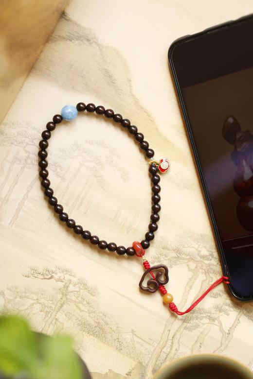 紫檀[倾福】6mm 39颗手机挂件钥匙扣 商品图1