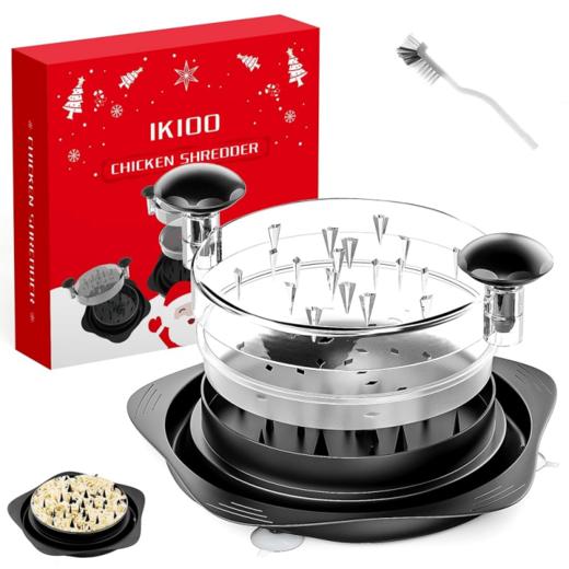 美国 IKIOO 鸡肉撕碎器 鸡胸肉沙拉分丝 厨房工具（清洁刷*1） 商品图0