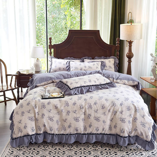 【多样屋专柜】悠梦家居美式轻奢复古风四件套美克紫/美克蓝/美克咖 3款可选200*230cm 商品图0