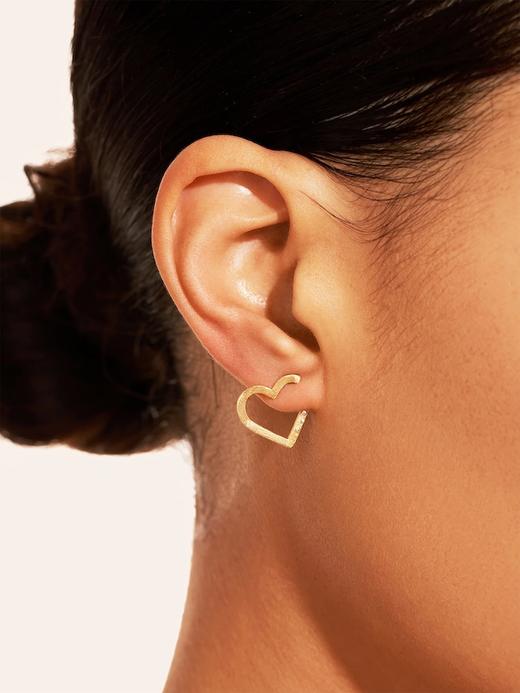 北京仓｜Be Maad-MAGNETIC HEART-金色 白色锆石 爱心 耳环［法国设计师］ 商品图2