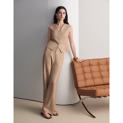 EITIE爱特爱醋纤通勤显瘦阔腿直筒时尚休闲裤2026夏季新款8605303 商品图1