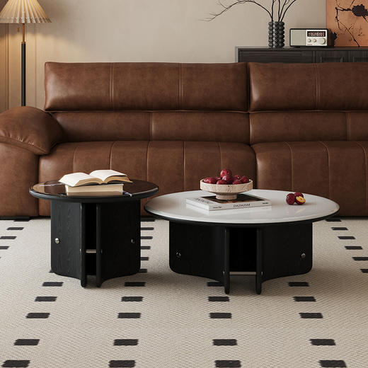 【美居】VIP畅享茶几 BSTJB3640A 极光白+黑玫瑰 商品图0