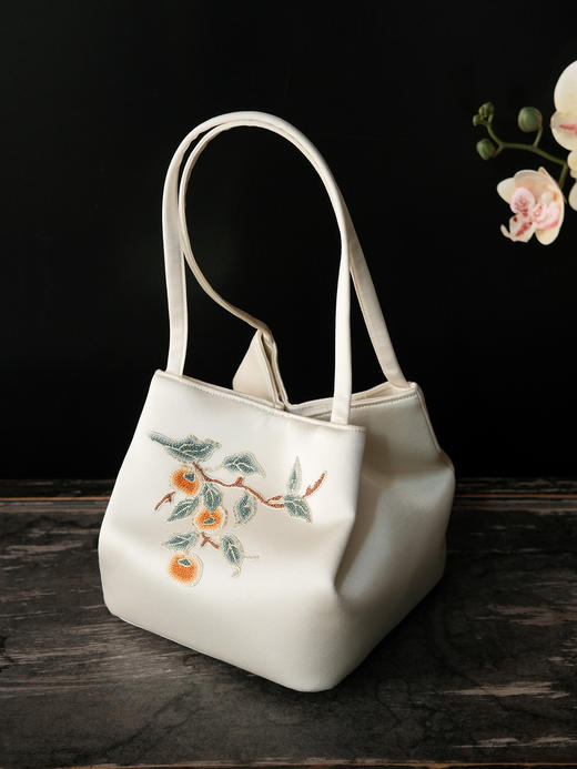 盛唐牡丹用拙系列| 柿柿如意打籽绣手拎包 商品图3