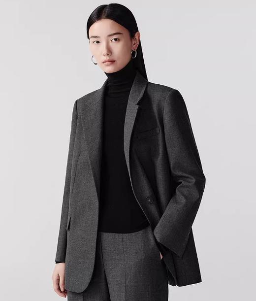 朗姿 通勤羊毛西装气质灰西服外套LAJH00WJK170 商品图2