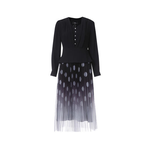 EITIE爱特爱时尚通勤假两件收腰百褶拼接连衣裙2026春新款A2607117 商品图5