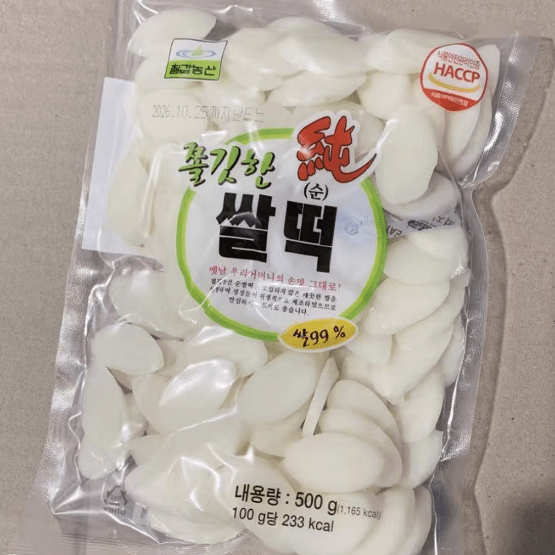 海地村 大米年糕片(韩国产)500g 해지촌 쫄깃한순쌀떡국떡(한국산)500g