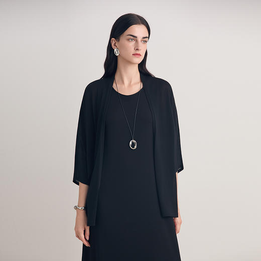 EITIE爱特爱2026夏季新款气质纯色百搭修身显瘦针织开衫8601303 商品图7