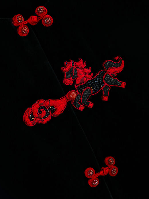 廷前观棠 | 华骝黑色丝绒外套 商品图7