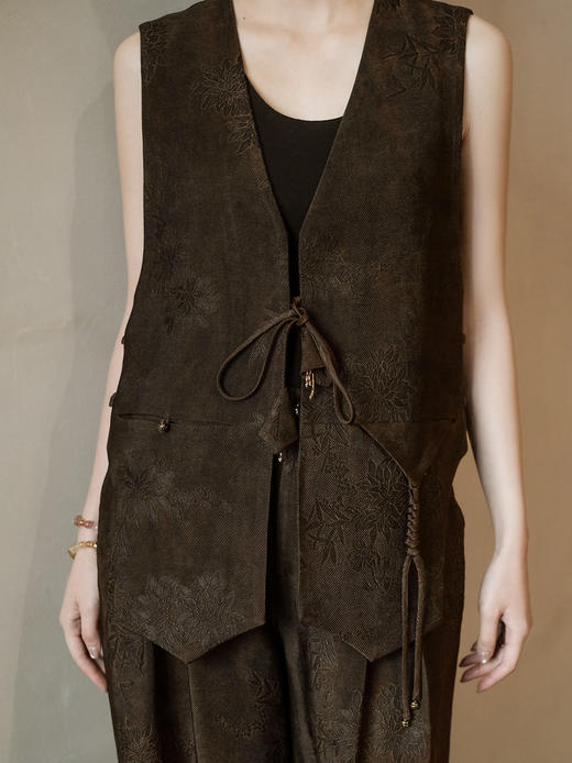 盛唐婧 | 风吟罗縠轻奢时尚香云纱系带马甲 商品图2