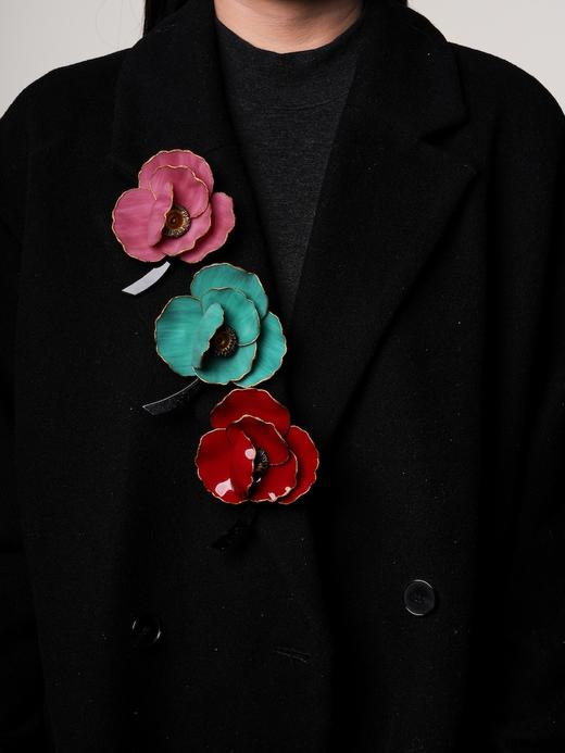 北京仓｜Cilea Bijoux-POESIE-虞美人 祖母绿色哑光  胸针［法国设计师］ 商品图3