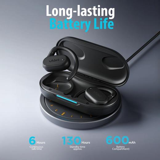 美国 Vhbot  S-02 开放式AI翻译智能双芯片无延迟蓝牙耳机  同声传译143语言 商品图2