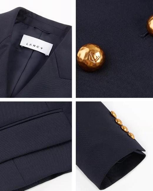 朗姿 纯羊毛轻职场双排扣短西装外套LCJH01WJK162 商品图5