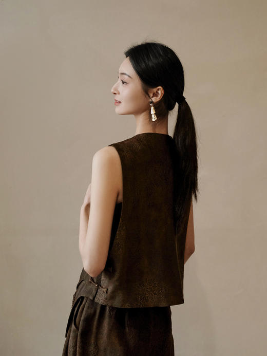 盛唐婧 | 风吟罗縠轻奢时尚香云纱系带马甲 商品图6