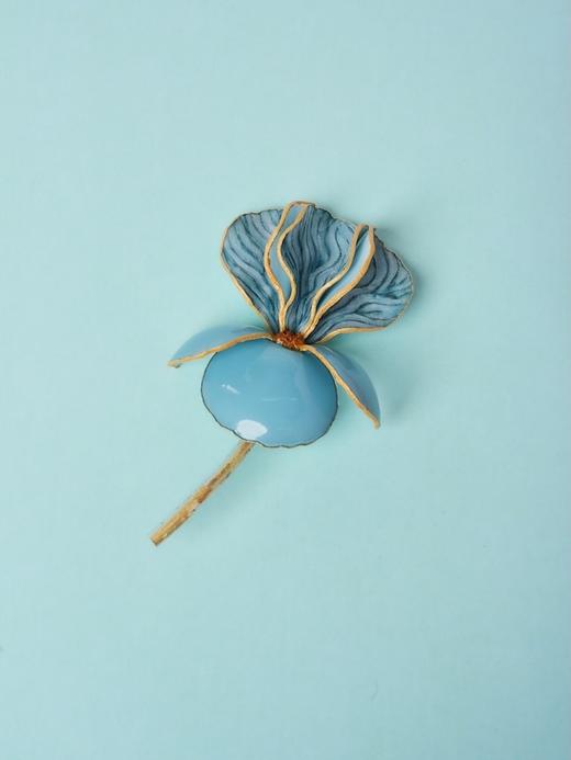 北京仓｜Cilea Bijoux-Iris-鸢尾花 鸭绿色哑光 胸针 （大号）［法国设计师］ 商品图1