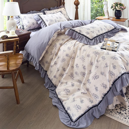 【多样屋专柜】悠梦家居美式轻奢复古风四件套美克紫/美克蓝/美克咖 3款可选200*230cm 商品图4