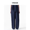 VIMAGE纬漫纪显瘦松弛感棉质阔腿显瘦纯色抽绳休闲裤2026夏季新款V2505215 商品缩略图4