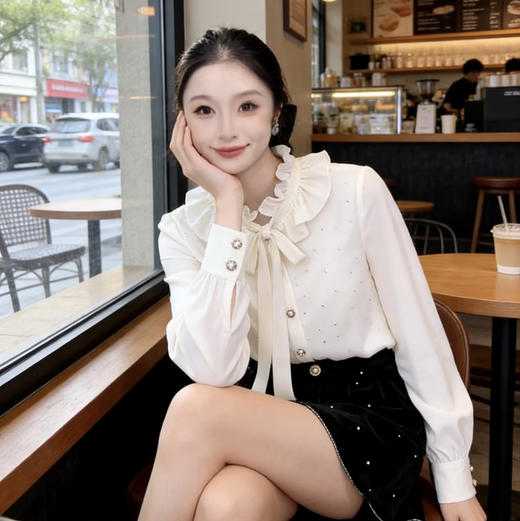 玛克门店发货：时尚丝绒衬衫，货号：MS86TP510 商品图2