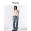 VIMAGE纬漫纪醋纤光泽肌理感宽松显瘦防晒衬衫长袖上衣2026春新款V2509202 商品缩略图1