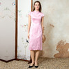 EITIE爱特爱气质新中式立领暗纹收腰显瘦连衣裙春季新款8107830 商品缩略图1