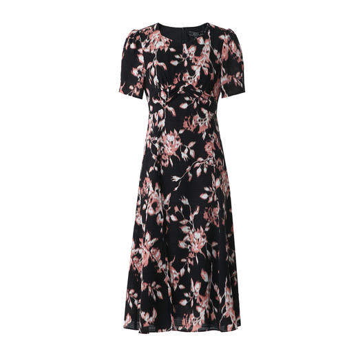 EITIE爱特爱复古鸡心领收腰印花修身连衣裙春季新款8107827 商品图5