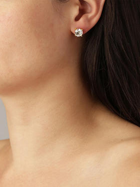 北京仓｜Dyrberg Kern-CARNEA-白色水晶 耳钉［丹麦设计师］