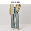 LIYIHAN漠野 通勤直筒牛仔裤2026春季纯棉做旧复古裤子宽松舒适 商品缩略图3
