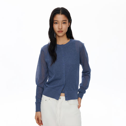 Oneup亚麻背心开衫宽松两件套 商品图2