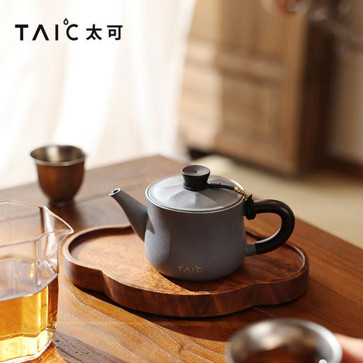 TAIC太可纯钛泡茶壶带过滤功夫茶具家用户外露营旅行钛茶具泡茶器茶韵玉曦流芳泡茶壶套装（星辰灰） 商品图4