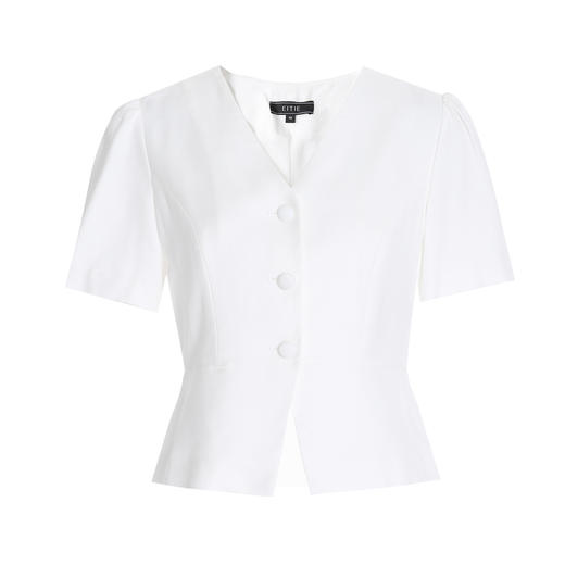 EITIE爱特爱夏季新款气质V领修身短款显瘦通勤干练时尚小上衣8213905 商品图5