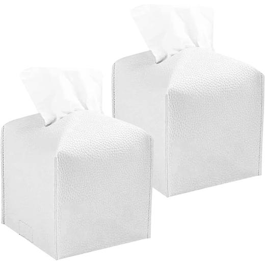 日本 方形纸巾盒套 现代精致装饰PU皮革方块纸巾套 适用于家庭酒店汽车办公室餐厅 商品图6