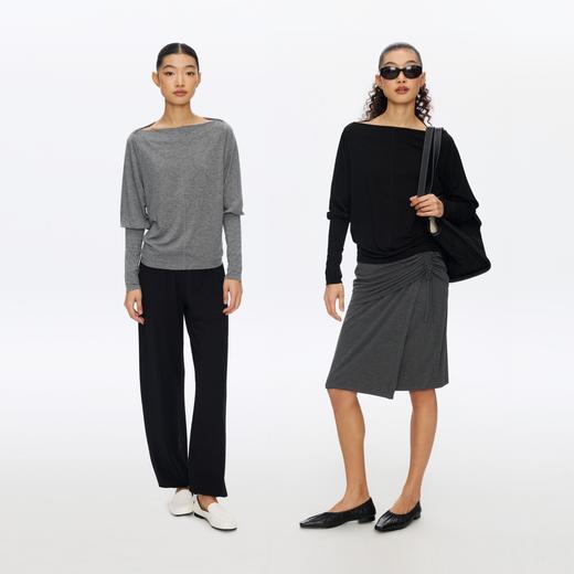 Oneup一字领羊腿袖羊毛长袖 商品图4