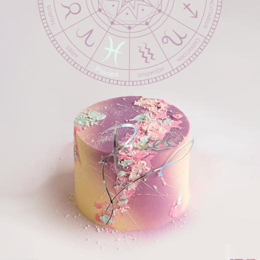 即将下架！2026新版「双鱼座」杨梅酸奶抹茶味蛋糕｜十二星座唯美星空系列 商品图0