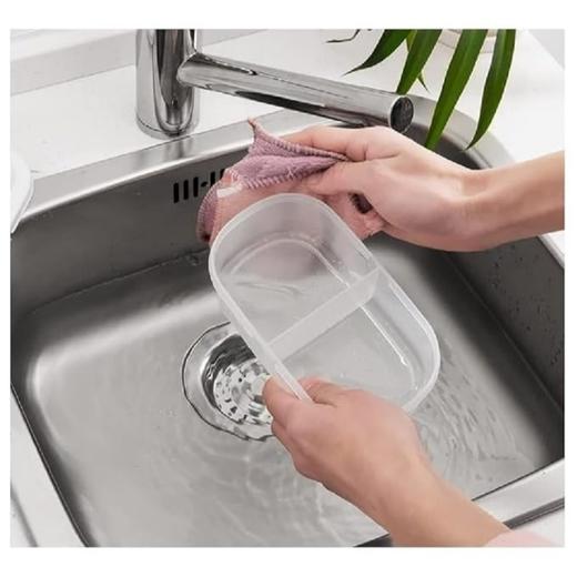 【2个装】美国亚马逊热卖 带盖的两格可重复使用食品储存盒 商品图2