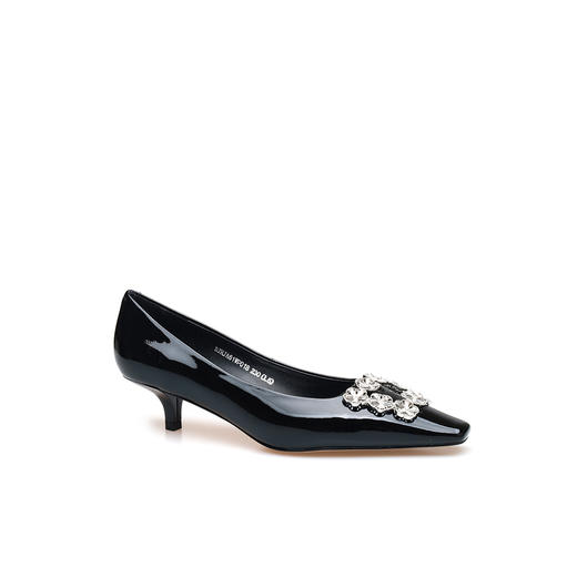 豪麟名鞋迪嘉女鞋皮鞋牛移膜革DJHJA61WP018黑色 商品图0