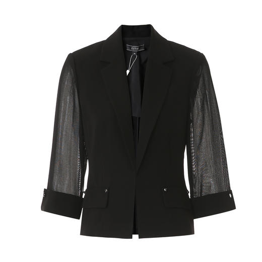 EITIE爱特爱气质收腰短款显瘦百搭七分袖白色西装外套女春季新款8103803 商品图10