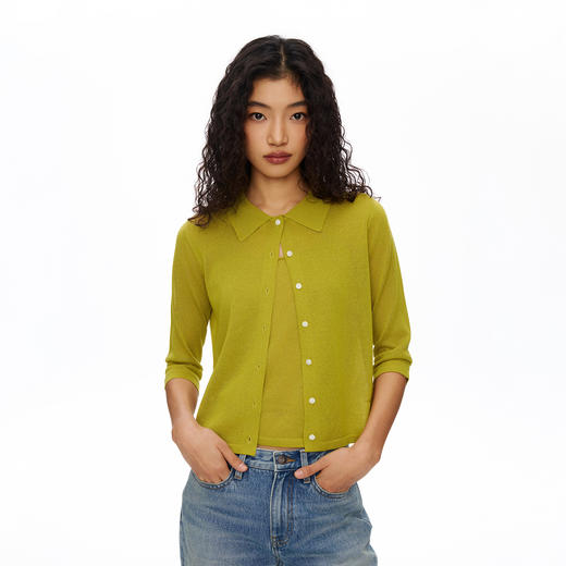 Oneup天丝亚麻吊带开衫套装 商品图2