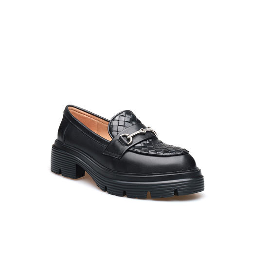 豪麟名鞋迪嘉女鞋乐福鞋牛皮革DJYRA61WS004黑色 商品图0