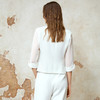 EITIE爱特爱气质收腰短款显瘦百搭七分袖白色西装外套女春季新款8103803 商品缩略图5