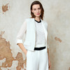 EITIE爱特爱气质收腰短款显瘦百搭七分袖白色西装外套女春季新款8103803 商品缩略图3