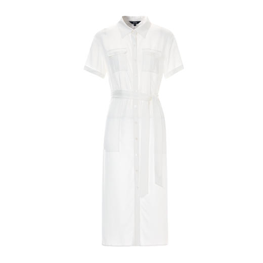 EITIE爱特爱夏季新款法式优雅气质翻领收腰显瘦衬衫连衣裙8207910 商品图5