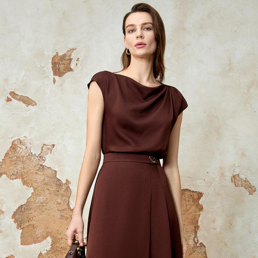 EITIE爱特爱优雅气质荡领显瘦上衣春季新款8113811 商品图2