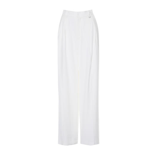 EITIE爱特爱夏季新款时尚利落简约百搭白色高腰显瘦直筒休闲裤8205901 商品图5